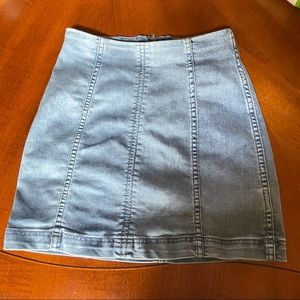 Blue denim free people skirt